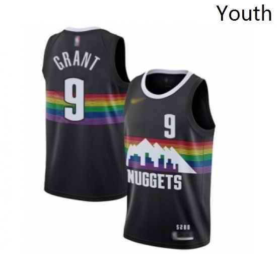 Youth Denver Nuggets #9 Jerami Grant Swingman Black Basketball Jersey - 2019-20 City Edition